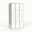 Skoleskab 3x300 Lige tag, Z-dør Hvid laminatdør Cylinderlås – image 1