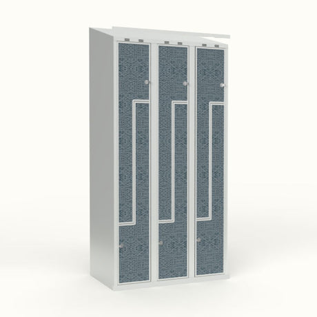 Skoleskab 3x300 Skråt tag, Z-dør VirrVarr Black laminatdør Greb for hængelås – image 3