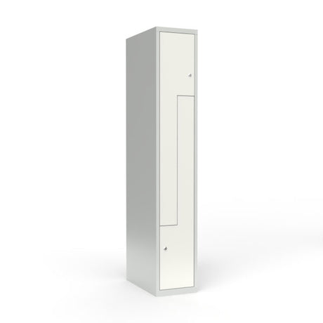 Skoleskab 1x400 Lige tag, Z-dør Hvid ståldør Cylinderlås – image 1