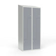 Skoleskab 2x400 Skråt tag, Z-dør Grå ståldør Cylinderlås – image 1