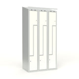 Skoleskab 3x300 Skråt tag, Z-dør Hvid laminatdør Cylinderlås – image 1