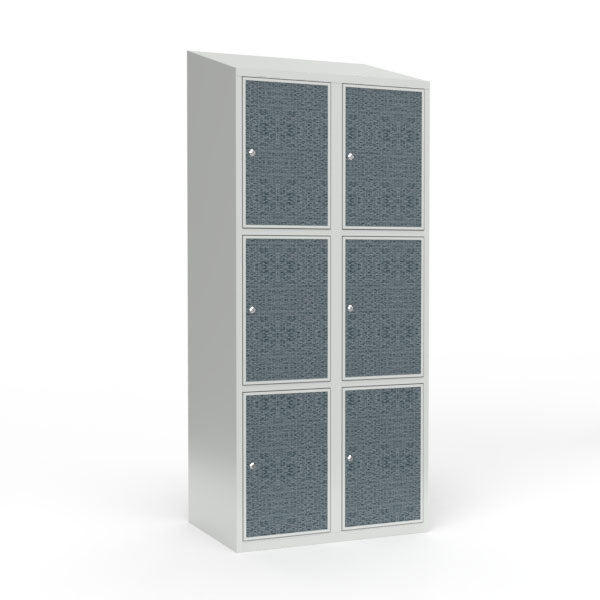 Skoleskab 2x400 Skråt tag 3 rum i højden VirrVarr Black laminatdør Cylinderlås – image 1