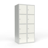 Skoleskab 2x400 Lige tag 4 rum i højden Hvid ståldør Greb for hængelås – image 1