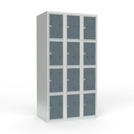 Skoleskab 3x300 Lige tag 4 rum i højden VirrVarr Black laminatdør Greb for hængelås – image 1