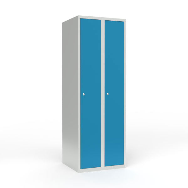 Sonesson Skoleskab 2x300 Lige tag 1 rum i højden Lys blå  ståldør Cylinderlås – Elevskabe (billede 1)