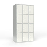 Skoleskab 3x300 Lige tag 4 rum i højden Hvid ståldør Cylinderlås – image 3