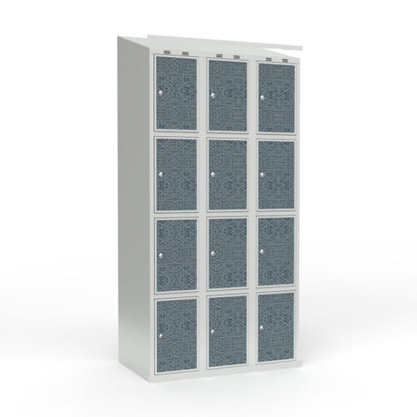 Skoleskab 3x300 Skråt tag 4 rum i højden VirrVarr Black laminatdør Cylinderlås – image 1