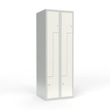 Skoleskab 2x300 Lige tag, Z-dør Hvid ståldør Cylinderlås – image 1