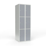 Skoleskab 2x300 Lige tag 3 rum i højden Grå ståldør Cylinderlås – image 1