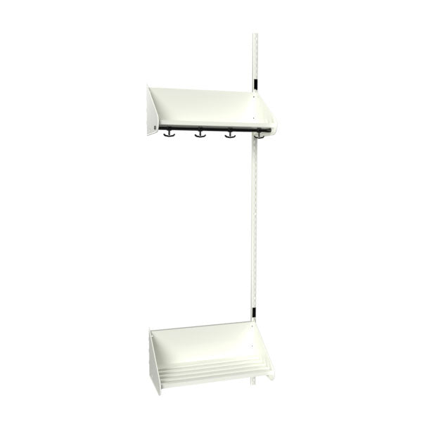 Sonesson BST Kombination F, Påbygningssektion 2 pladser B 600 mm, hvid – Børnegarderober