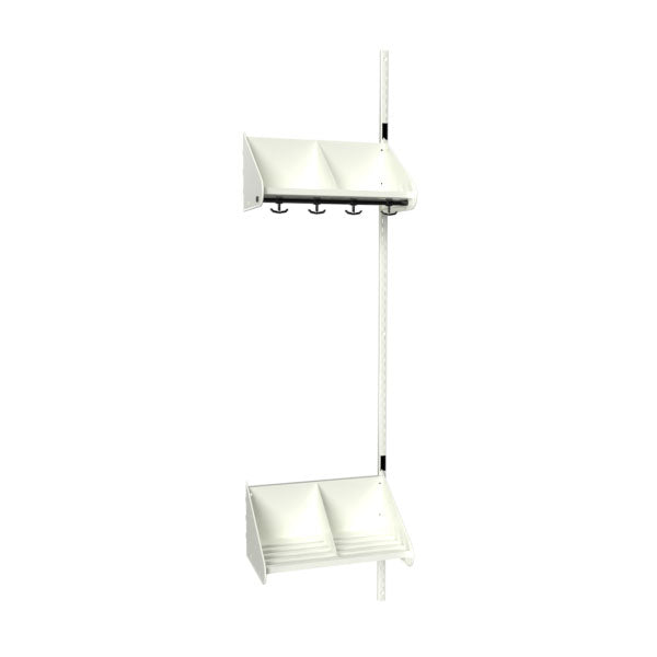Sonesson BST Kombination E, Påbygningssektion 2 pladser B 500 mm, hvid – Børnegarderober