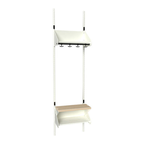 Sonesson BST Kombination H, Startsektion 2 pladser B 500 mm, hvid – Børnegarderober