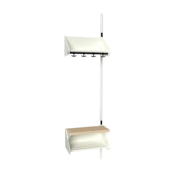 Sonesson BST Kombination H, Påbygningssektion 2 pladser B 500 mm, hvid – Børnegarderober