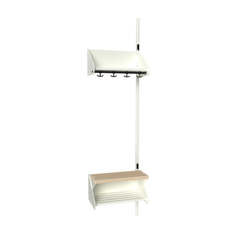 Sonesson BST Kombination H, Påbygningssektion 2 pladser B 500 mm, hvid – Børnegarderober