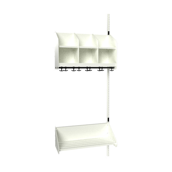 Sonesson BST Kombination B, Påbygningssektion 3 pladser B 750 mm, hvid – Børnegarderober
