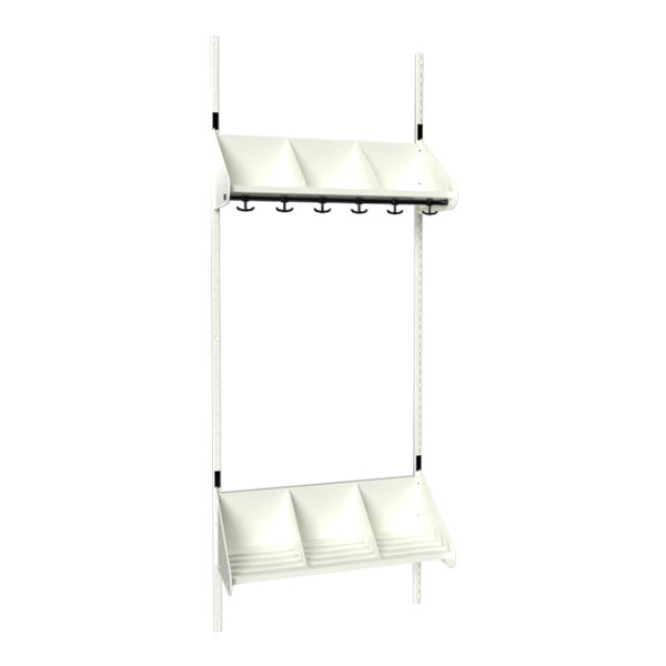 Sonesson BST Kombination E, Startsektion 3 pladser B 750 mm, hvid – Børnegarderober