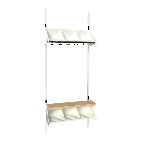 Sonesson BST Kombination G, Startsektion 3 pladser B 750 mm, hvid – Børnegarderober