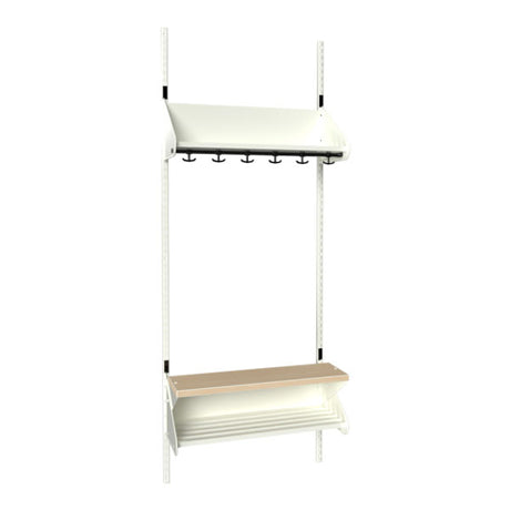 Sonesson BST Kombination H, Startsektion 3 pladser B 750 mm, hvid – Børnegarderober