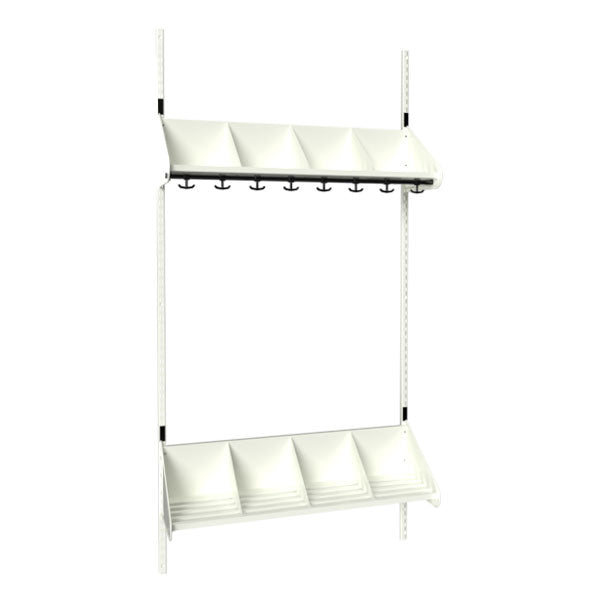 Sonesson BST Kombination E, Startsektion 4 pladser B 1000 mm, hvid – Børnegarderober