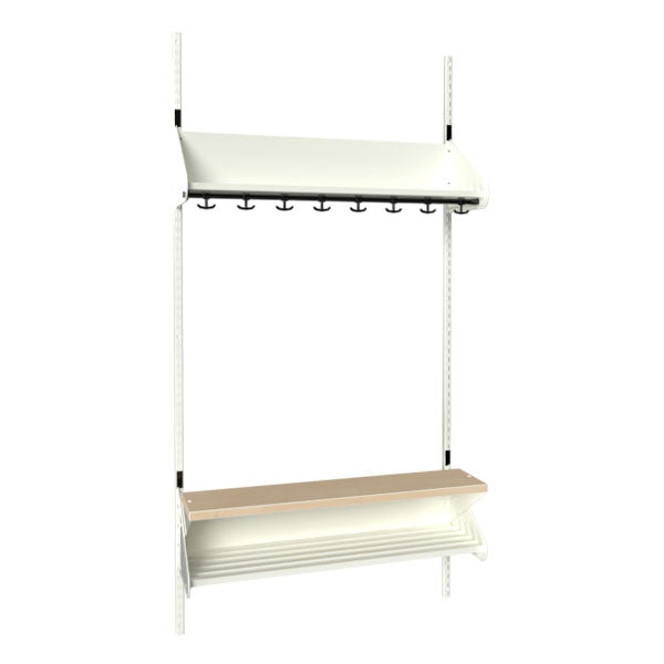 Sonesson BST Kombination H, Startsektion 4 pladser B 1000 mm, hvid – Børnegarderober