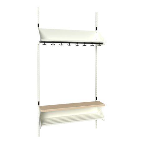Sonesson BST Kombination H, Startsektion 4 pladser B 1000 mm, hvid – Børnegarderober
