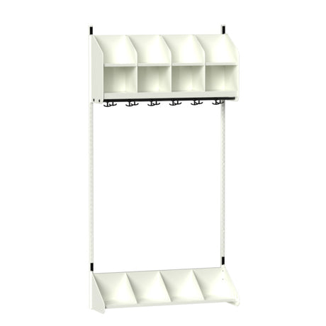Sonesson BST Kombination A, Startsektion 4 pladser B 1000 mm, hvid – Børnegarderober