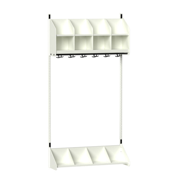 Sonesson BST Kombination A, Startsektion 4 pladser B 1000 mm, hvid – Børnegarderober
