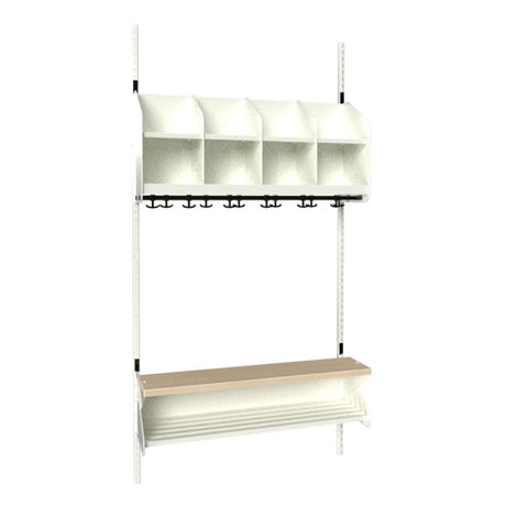 Sonesson BST Kombination D, Startsektion 4 pladser B 1000 mm, hvid – Børnegarderober