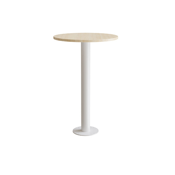 Form o Miljö Bord Cirkum, Ø700mm, højde 1100 mm, massiv birk med hvidt stel – Kantineborde
