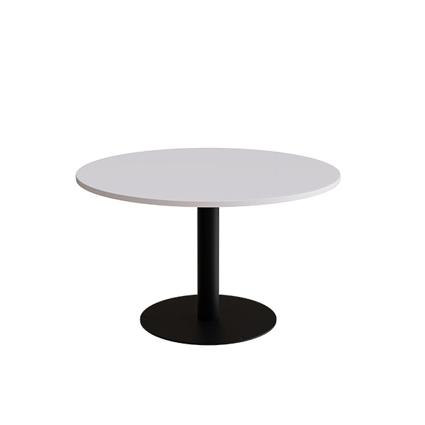 Form o Miljö Bord Cirkum, Ø1200mm, højde 720 mm, grå laminat  med sort stel – Kantineborde
