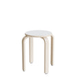Taburet Oscar, 440 mm, sæde i hvid laminat, stel i hvidpigmenteret birkefinér