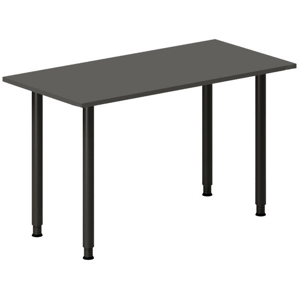 Ergoff Skrivebord DNA, Antracit 1200x600 mm I-ben/Sort – Skriveborde (billede 1)