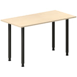 Ergoff Skrivebord DNA, Birk 1200x600 mm I-ben/Sort – Skriveborde (billede 1)
