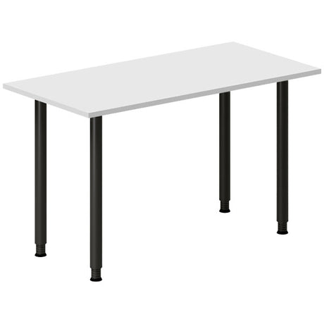 Ergoff Skrivebord DNA, Lysgrå 1200x600 mm I-ben/Sort – Skriveborde (billede 1)