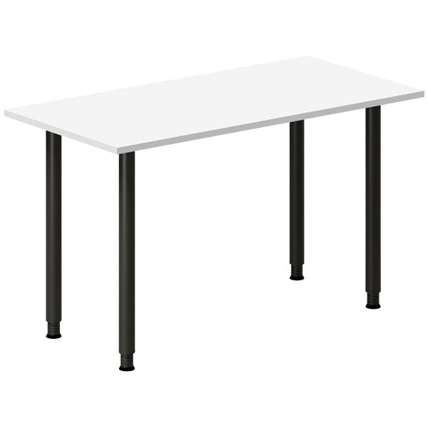 Ergoff Skrivebord DNA, Hvid 1200x600mm I-ben/Sort – Skriveborde (billede 1)