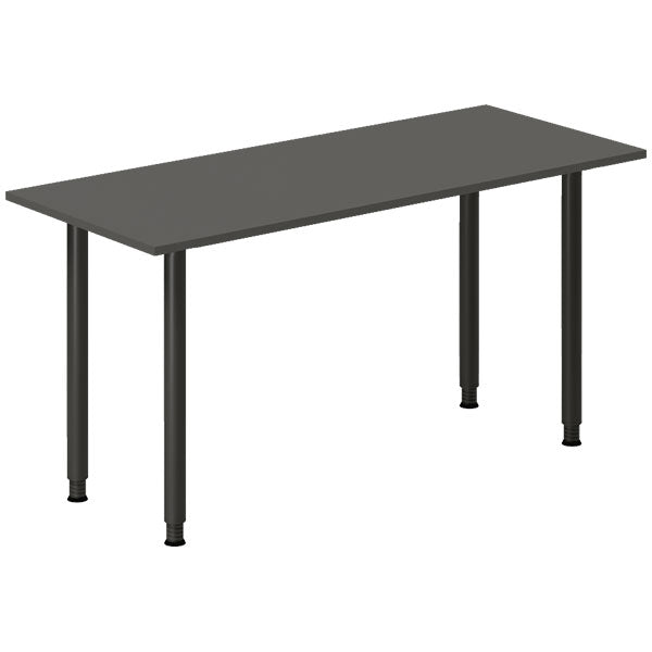 Ergoff Skrivebord DNA, Antracit 1400x600 mm I-ben/Sort – Skriveborde (billede 1)