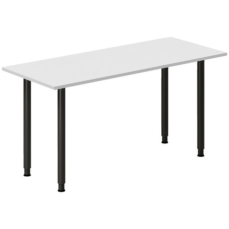 Ergoff Skrivebord DNA, Lysgrå 1400x600 mm I-ben/Sort – Skriveborde (billede 1)