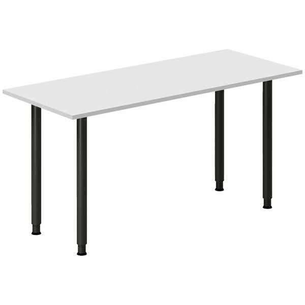 Ergoff Skrivebord DNA, Lysgrå 1400x600 mm I-ben/Sort – Skriveborde (billede 1)