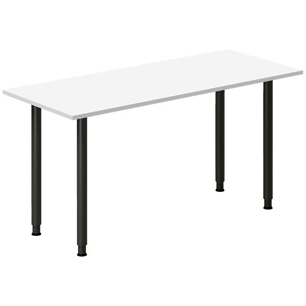 Ergoff Skrivebord DNA, Hvid 1400x600mm I-ben/Sort – Skriveborde (billede 1)