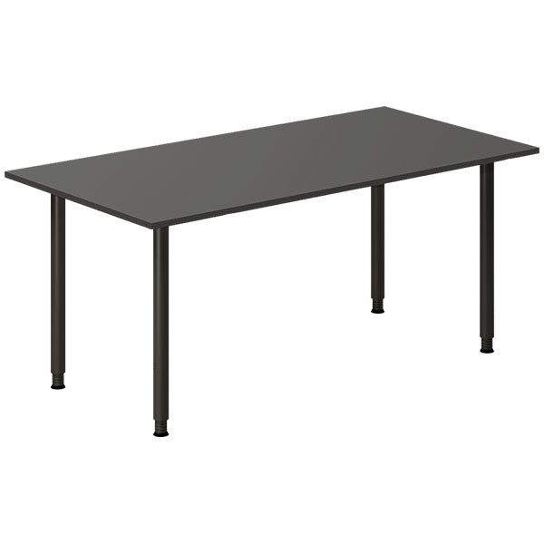Ergoff Skrivebord DNA, Antracit 1600x800 mm I-ben/Sort – Skriveborde (billede 1)