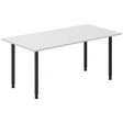 Ergoff Skrivebord DNA, Lysgrå 1600x800 mm I-ben/Sort – Skriveborde (billede 1)