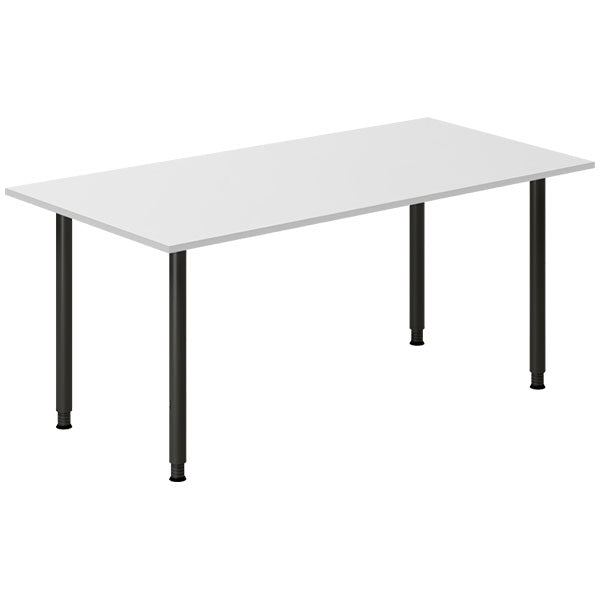 Ergoff Skrivebord DNA, Lysgrå 1600x800 mm I-ben/Sort – Skriveborde (billede 1)