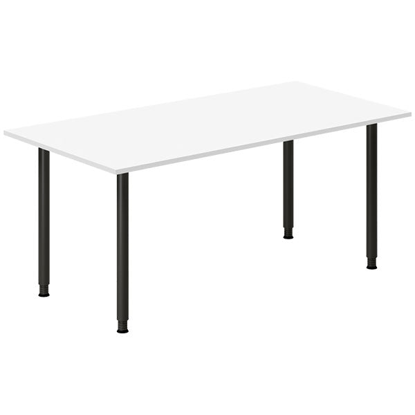 Ergoff Skrivebord DNA, Hvid 1600x800mm I-ben/Sort – Skriveborde (billede 1)