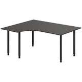 Ergoff Skrivebord DNA, Antracit 1600x1200 mm Venstre I-ben/Sort – Skriveborde (billede 1)