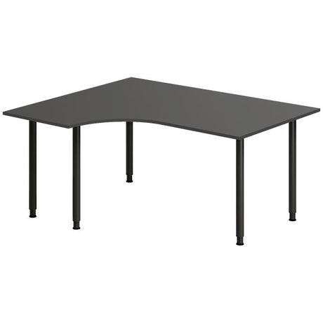 Ergoff Skrivebord DNA, Antracit 1600x1200 mm Venstre I-ben/Sort – Skriveborde (billede 1)