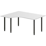 Ergoff Skrivebord DNA, Lysgrå 1600x1200 mm Venstre I-ben/Sort – Skriveborde (billede 1)