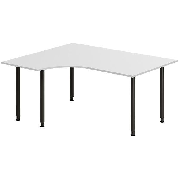 Ergoff Skrivebord DNA, Lysgrå 1600x1200 mm Venstre I-ben/Sort – Skriveborde (billede 1)