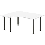 Ergoff Skrivebord DNA, Hvid 1600x1200mm Venstre I-ben/Sort – Skriveborde (billede 1)