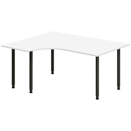 Ergoff Skrivebord DNA, Hvid 1600x1200mm Venstre I-ben/Sort – Skriveborde (billede 1)