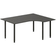 Ergoff Skrivebord DNA, Antracit 1600x1200 mm Højre I-ben/Sort – Skriveborde (billede 1)